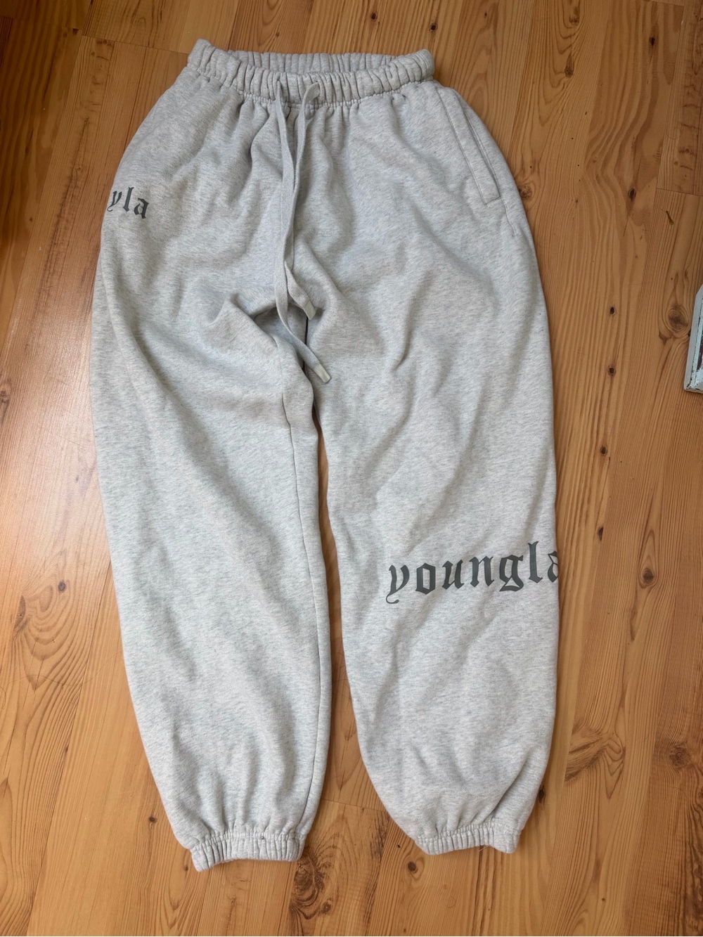 YoungLA Light Gray Cozy Fleece Sweatpants